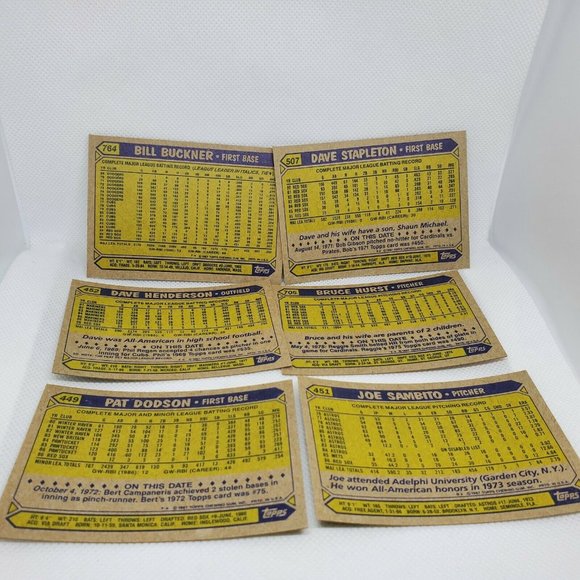 6 Vintage 1987 Boston Red Sox Topps Baseball Cards - Picture 2 of 8